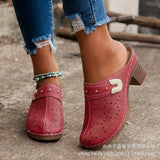 Summer New 2025 Baotou Slope And Women's Cool Drag Large-Size High-Heeled Sandals Women's Tide HZ0115