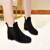 Short Boots Women's New Round Head Velvet Face Thick And Short Boots For 2025 Autumn And Winter Martin Boots Chelsea Boots HZ0115