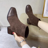 Martin Boots Women's Autumn 2025 British Style Coarse And Retro Short Boots Before The Zipper Boots Children Retro Style Increased HZ0115
