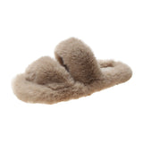 2025 Autumn And Winter New Plush Slippers Women Home Warm Cotton Slippers Casual Fashion Wearing Hair Slippers Women HZ0115