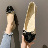 Spring New Korean Version Of The Fashion Round Head Flat-Bottomed Fashion Casual Large-Size Women's Casual Casual Bow Women's Single Shoes HZ0115