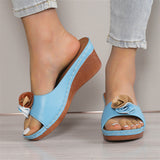 Slot And Flower Slippers Women Wear 2025 Summer New Large Size Loose Cake Thick Bottom Comfortable Cool Slippers HZ0115