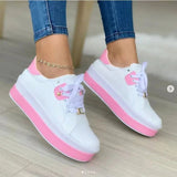 Large-Size 2025 Summer Round Head Four Seasons New Pine Cream Bottom Black And White Double Tie With Casual Sports Women's Single Shoes HZ0115