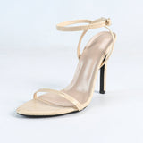 Summer Dew High Heels Women's Shoes Stumbling Sandals Thin Buckle With Sexy Apricot High Heel Shoes HZ0115