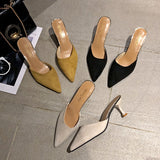 Women's Sandals Women's Fine Heel 2025 New Summer Women's Shoes Fashion High Heel Cool Slippers Women Wear Heel HZ0115