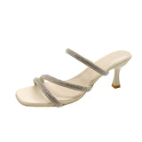 2025 Net Red New One-Shoe Outside The Water Drill Niche Design Shallow High Heel HZ0115