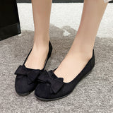 2025 New Spring And Autumn Single Shoes Women's Shallow Bows Work Shoes Large-Size Comfortable Slopes And Mother Shoes HZ0115