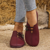 2025 Summer New Soft Leather Flat Soles Women's Round Head Shallow One-Foot Pedal Large Women's Shoes HZ0115