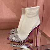 PVC Transparent Sandals Bag Head Cross-Drilled High Heels 23 Spring And Summer New After The Air Shallow Mouth Sweet Banquet Wedding Shoes HZ0115