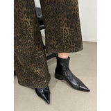 Sharp-Headed Short Boots Women 2025 Autumn And Winter New Boots Thick And Short-Cular Women Boots Small Thin Skin Boots High Heels Martin Boots HZ0115