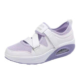 2025 Summer New Breathable Hot Air Cushion Women's Single Shoes Thick-Soled Air Cushion Women's Casual Shoes Magic Sticker HZ0115