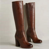 Wish Autumn And Winter New Side Zipper High Coarse And Ladies Large Fashion Boots HZ0115