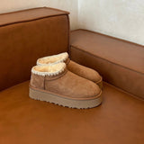 Hong Kong Thick Snow Boots 2025 Autumn And Winter New Fur Integrated Boots Thick-Soled Northeast Cotton Shoes HZ0115
