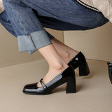 Spring And Summer 2025 New French Retro Niche Design Fashion With Square Head High With Mary Jane Single Shoes HZ0115