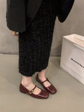 Flat Bottom Mary Jane Black Single Shoes Women's Shoes 2025 New French Red Evening Wind Gentle Mary Jane Shoes HZ0115
