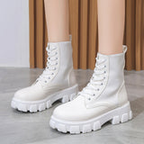 Large Size 2025 Summer New Martin Boots Pine Pastry Bottom T-Case Bun British Style Locomotive Women's Boots HZ0115