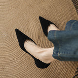 Great Look ~ Sharp-Headed Shallow Single-Shoe Women 2025 New Simple Match-Up Height Shoes HZ0115
