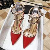 Rival High Heel Female Heel Temperament Fashion Single Shoes 2025 New Spring Red Small Leather Shoes Do Not Tired Feet HZ0115