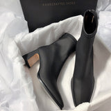 Ultra-Temperament 2025 New High-Heeling French Thin Elastic Korean Version Of Simple Short Boots HZ0115