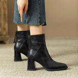 Coarse And Short Boots Women 2025 New High-Heere Winter Brown Skinny Boots English-Style Vintage Martin Boots HZ0115