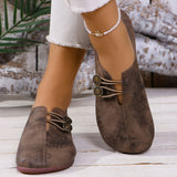 2025 Summer New Soft Leather Flat Soles Women's Round Head Shallow One-Foot Pedal Large Women's Shoes HZ0115