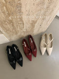 Temperament Red Single Shoe Design Sense Niche 2025 Spring And Autumn New Soft Bottom Tip Down Mary Jane Women's Shoes HZ0115