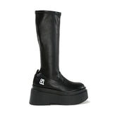 Knight Boots Women's New Round Head Sleeve High-Tender Boots Spice Girl Thick Bottom Long Boots In Fall 2025 HZ0115
