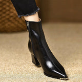 Maillard Retro Fashion Metal Sharp Head And Fashion Boots Autumn And Winter New Plus Velvet Temperament Short Boots HZ0115