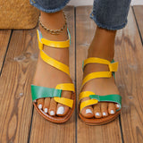 Net Red Candy Color Large-Size Casual Sandals Summer New Women's Shoes Magic Stick Beach Sandals HZ0115