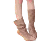 OMG! Thin Pile Boots And High Heel Mid-Sleeve Boots Folded Short Boots HZ0115