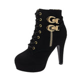 2025 New Ultra-High Heeled Round Head Zipper Short Boots Women With Large Size Martin Boots Tide HZ0115