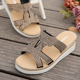 Large-Size Slopes And Slippers Women's 2025 Summer Fashion Water Drill Outside Wearing Thick-Bottomed Large Beach Shoes HZ0115