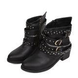 Martin Boots Women Fall 2025 New Punk Rincley Casual West Coast Mid-Purbs Boots HZ0115