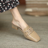 Original Ins Is A Great Wear ~ Square Head Muller Slippers Women 2025 New Thick And Bag Head Half Slippers HZ0115