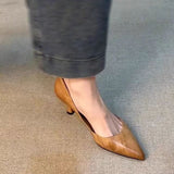 Beautiful~French Retro Tip-Tip High-Heeled Women's New One-Legged Fine-Heeled Single Shoes HZ0115