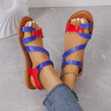 Net Red Candy Color Large-Size Casual Sandals Summer New Women's Shoes Magic Stick Beach Sandals HZ0115