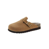 In Britain Birkens Shoes Women 2025 New Spring And Autumn Thick Bottom Boken Half Slippers Outside Wearing A Foot Pedal Lazy Shoes HZ0115