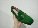 Wish In The Spring Of 2025 New Casual Flat Bottom 40-43 Large-Size Metal Fastener Round Head Lefu Shoes HZ0115