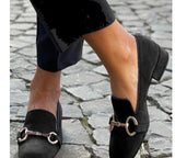 Spring 2025 New Fashion Flat Bottom 40-43 Large Size Ebay Metal Fastener Round Head Lefu Shoes HZ0115