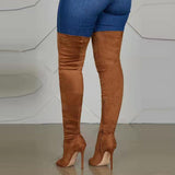 Xiyin New Lady Over Knee Boots Side Zipper Fish Mouth High Fine And Large Size Over Knee Elastic Boots HZ0115