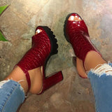 Summer New Fish Mouth Buckle Behind The High Air And Thick With Ladies Plus-Size Fashion Sandals HZ0115