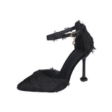 High Heels 2025 New Fine-Heeled Korean Version Of The Fashion Bag Head Button Sandals Professional High Heels Women's Shoes HZ0115