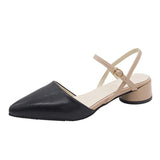2025 Summer New Women's Fairies Coarse Heel One-Word With The Back Of The Air Cool Evening Shoes Single Shoes HZ0115