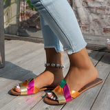 ZA Large-Size Slippers Women 2025 New Flat-Soled Sandals Trend One-×Ö×Ö Color Slippers HZ0115