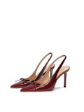 Naked High-Heeled Women 2025 Summer After The New Empty Tip Fine And Light Temperament Single-Shoe Red-Soled Bow Sandals HZ0115