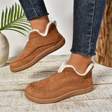 2025 New Fashion Plus Velvet Warm Northeast Cotton Boots Women Casual Solid Color Velvet Retro Large Size Snow Boots HZ0115