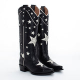 Autumn And Winter New Embroidery Boots Tips High Barrel Knight Boots And Roman Boots HZ0115