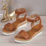 Slope Sandals Women 2025 New Summer Size With High Heel Thick Soles Lightweight Sandals HZ0115