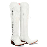 New High Over-Knee Side Zipper With Women's Boots Coarse And Pointed Large Size Women's Boots HZ0115