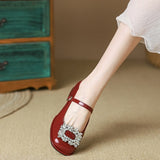French Mary Jane Women's Shoes 2025 Summer New Square Drill Sexy High Heels Outside Wearing Coarse Leather Shoes HZ0115